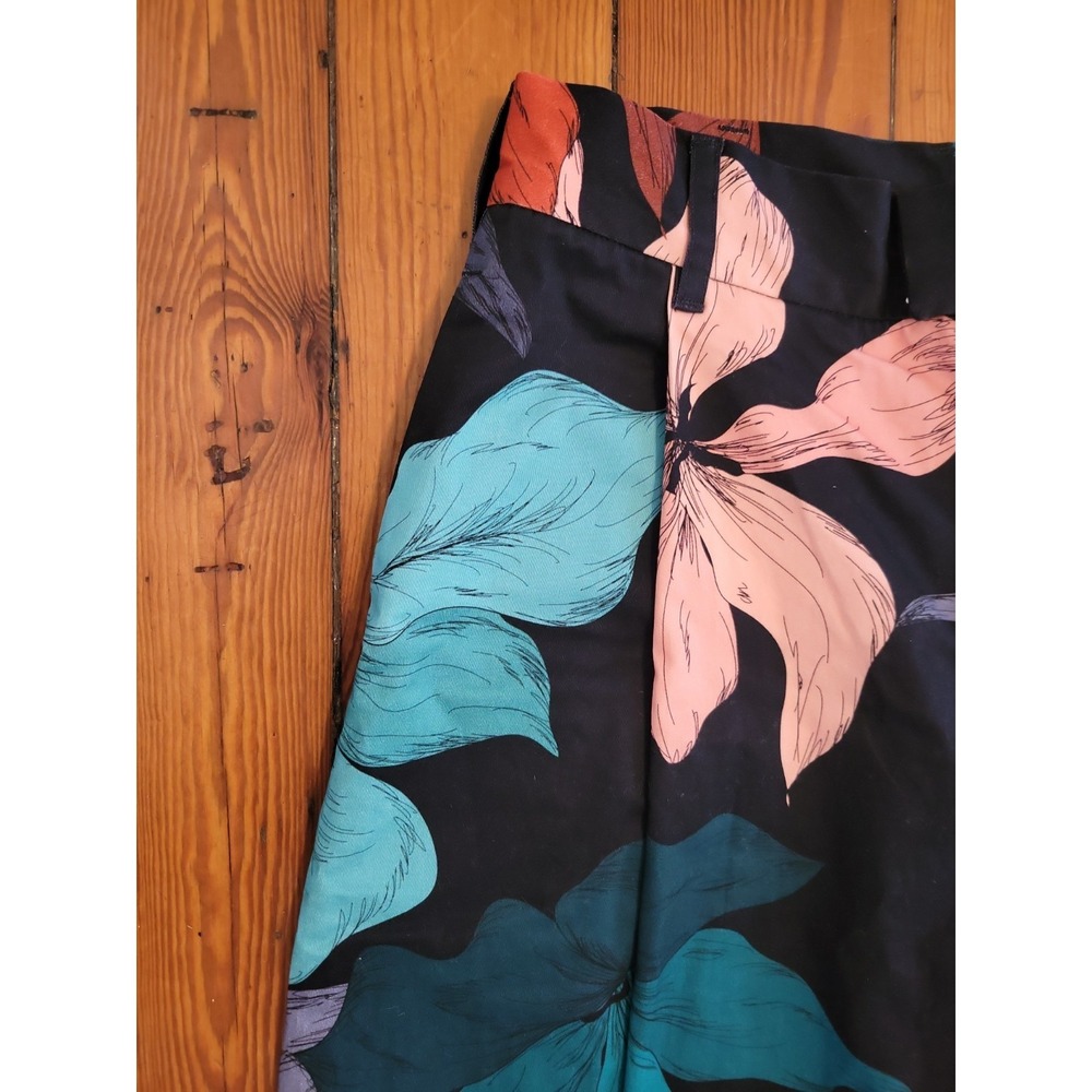 The Kit Leigh Trouser Leigh Upstate Florals Womens 6 High Waisted Wide Leg Black - Picture 3 of 14